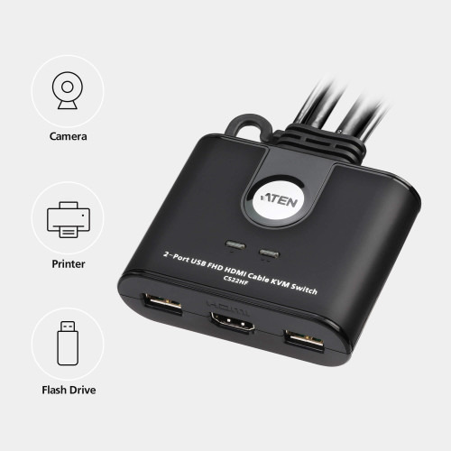ATEN Switch KVM USB FHD HDMI de 2 puertos en formato cable (2)