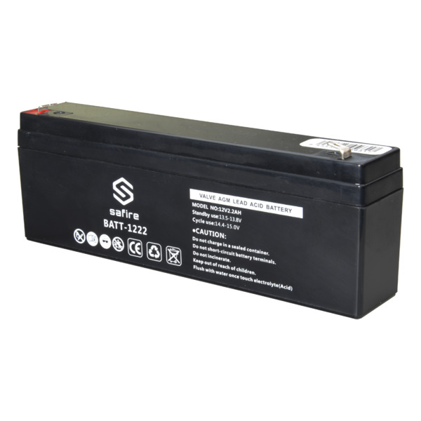 Batería recargable - Tecnología plomo ácido AGM - Voltaje 12 V - Capacidad 2.2 Ah - 58 x 34 x 178 mm / 820 g - Para respaldo o u