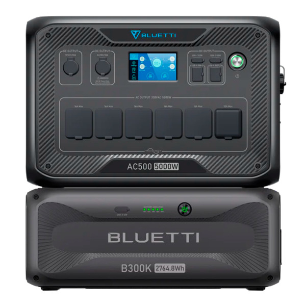 BLUETTI BL-AC500-1xB300K Kit batería doméstica Bluetti - Capacidad 2765Wh - Potencia 5000W - Salidas y formas de recarga múltipl