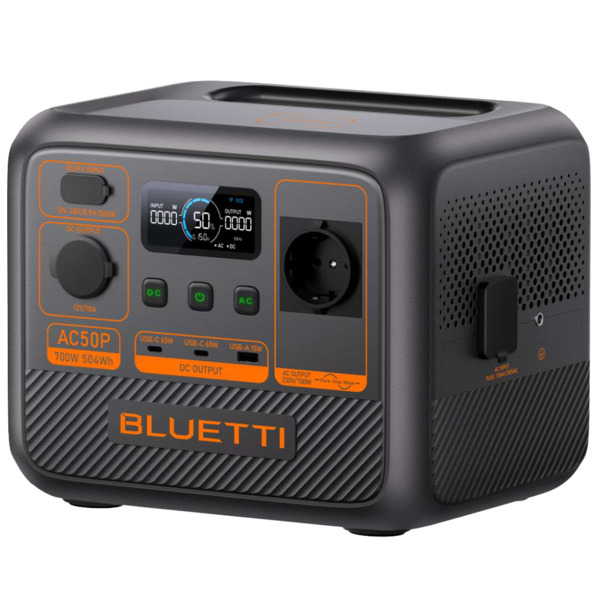 BLUETTI BL-AC50P Batería portátil Bluetti - Gran capacidad 504Wh - Potencia pico 1200W - Salidas y formas de recarga múltiples -