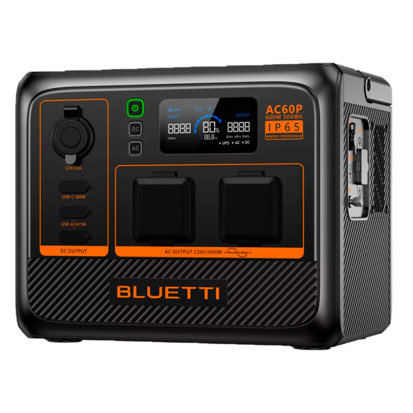 BLUETTI BL-AC60P Batería portátil Bluetti - Gran capacidad 504Wh - Potencia salida 600W - Salidas y formas de recarga múltiples (1)