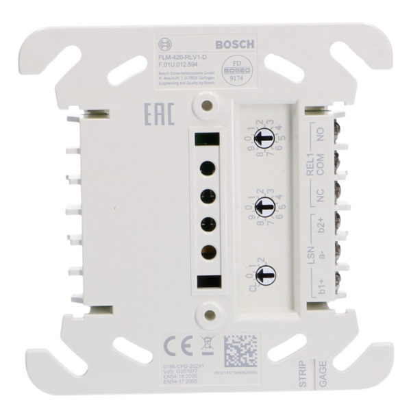 BOSCH FLM-420-RLV1-D Módulo analógico de una salida de relé para montaje en carril DIN con adaptador