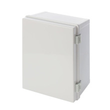 BYSECUR AWB403020 Caja de ABS 400x300x200, impermeable con bisagras plásticas de cierre y placa base