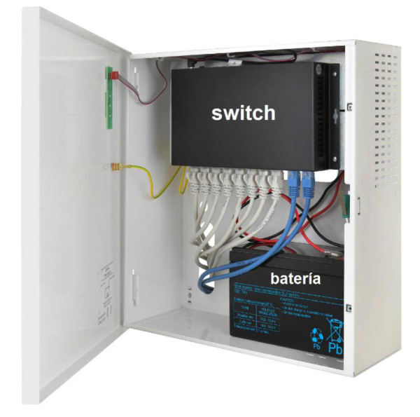 BYSECUR BOX-SWITCH-BAT Fuente de alimentación para Switch PoE 60W. Con Cargador Batería (1)