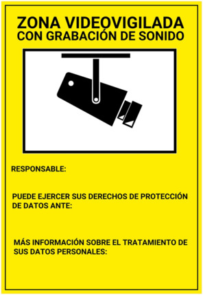 Comprar BYSECUR BSC00838 Placa / cartel de Zona Videovigilada con grabación de sonido Español PVC para interior/exterior. Homologado según normativa vigente