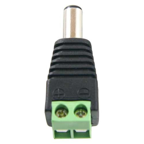 BYSECUR BSC00942 Conector DC macho estándar con salida +/- de 2 terminales para alimentación