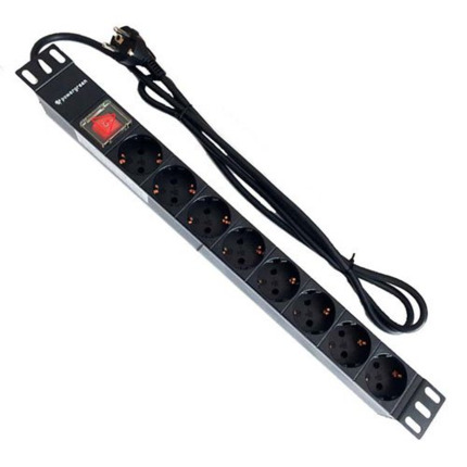 Comprar BYSECUR BSC02927 Regleta de 8 tomas con interruptor y cable de 2 m
