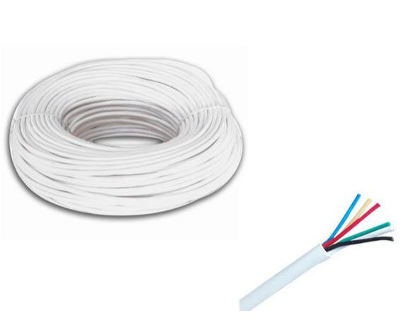 BYSECUR BSC03017 Bobina 100 m de Cable de Alarma de 6 hilos ( 4 x 0, 22 + 2 x 0,75 ) (1)