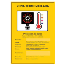 BYSECUR BSC20570 Placa / Cartel de Zona TermoVigilada PVC para interior/exterior.Español. Homologado según normativa vigente