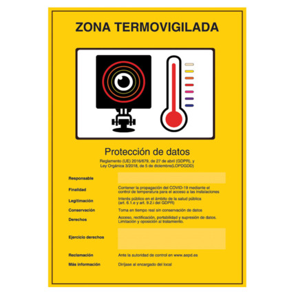 Comprar BYSECUR BSC20570 Placa / Cartel de Zona TermoVigilada PVC para interior/exterior.Homologado según normativa vigente