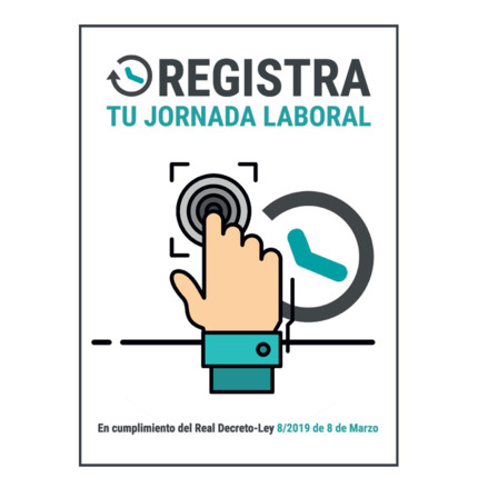 Comprar BYSECUR BSC20571 Placa / Cartel Registro Jornada Laboral PVC para interior/exterior.Homologado según normativa vigente