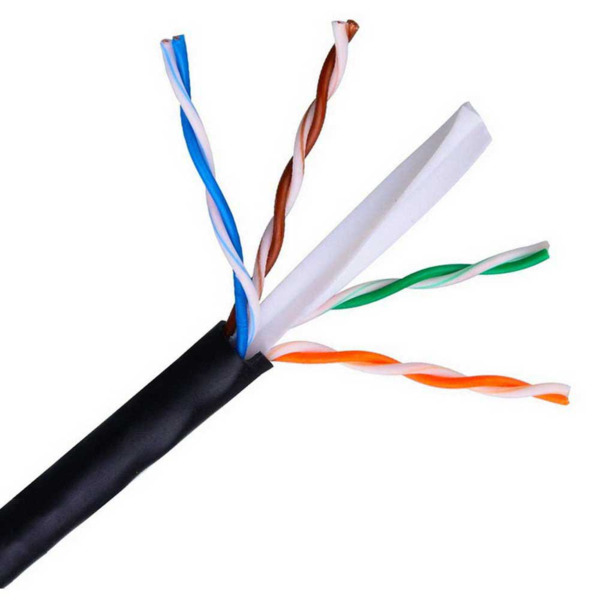 BYSECUR BSC21922 Bobina en caja grande Cable Cat6 de 305 m para exteriores, CCA, 23 AWG, 5,5 mm