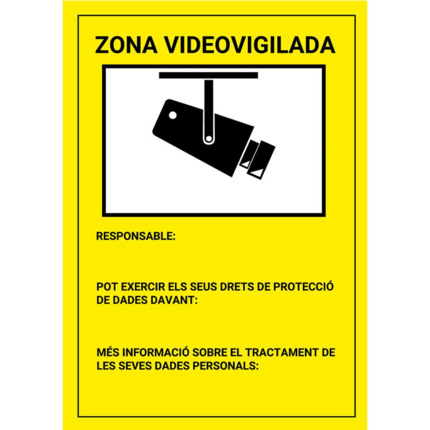 Comprar BYSECUR BSC27087 Placa / cartel en catalán de Zona Videovigilada PVC para interior/exterior. Homologado según normativa vigente