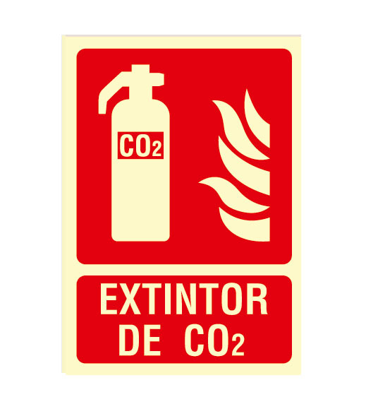 BYSECUR BSCEX127 Cartel de Señalización Extintor de CO2