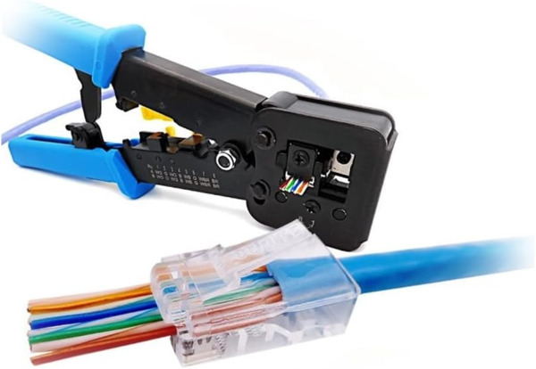BYSECUR BSCEZ8PIN Crimpadora de conector Pasante RJ45. Empuñadura ergonómica antideslizante (2)