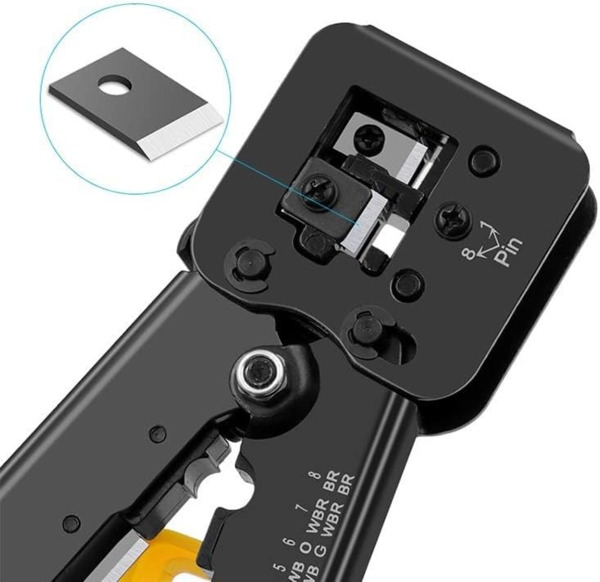 BYSECUR BSCEZ8PIN Crimpadora de conector Pasante RJ45. Empuñadura ergonómica antideslizante (4)