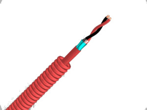 Comprar BYSECUR BSCT15100CI Bobina 100m Precableado en tubo corrugado Ø20 LH Rojo + SOZ1-K (AS+) PH120 2x1,5mm²  Cca  500V