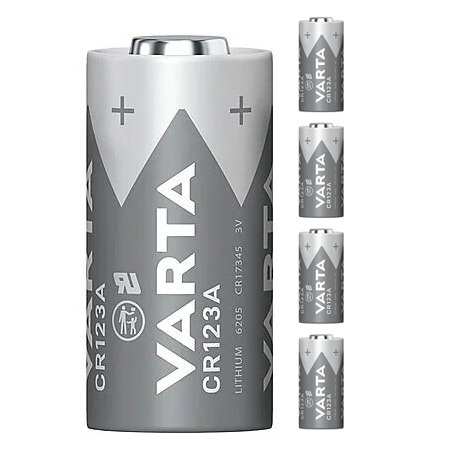 BYSECUR CR123 Pila litio Varta CR123A 1630 mAh