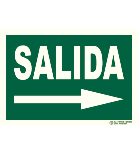 BYSECUR E-320 Cartel de Señalización Evacuación salida derecha