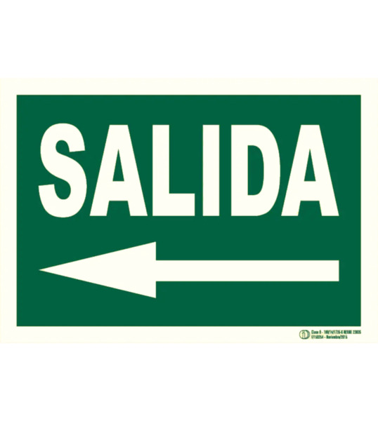 BYSECUR E-321 Cartel de Señalización Evacuación salida izquierda