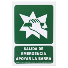 BYSECUR S-537 Cartel de Señalización Empujar barra para abrir puerta