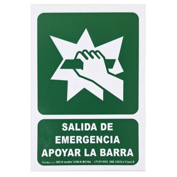 BYSECUR S-537 Cartel de Señalización Empujar barra para abrir puerta