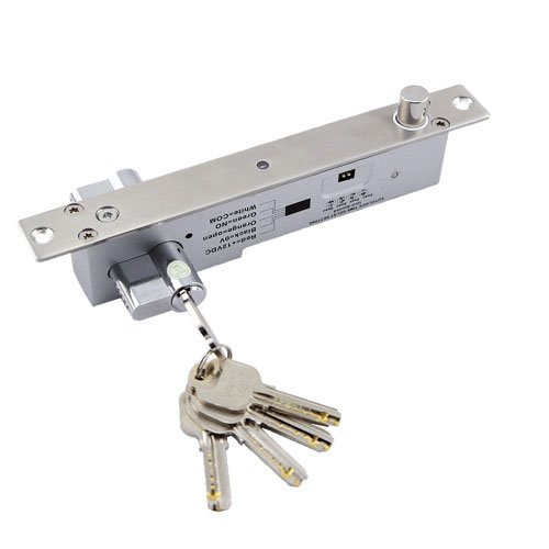 BYSECUR YB-500C(LED) Cerradura electromagnética para puerta. Con cierre tipo "bulón" y bombillo con llave Retención 1000Kg Acero