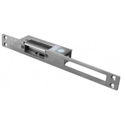 Comprar BYSECUR YS-132NO-S Abrepuertas eléctrico tipo pestillo eléctrico. Fail Secure.NC. Placa de montaje larga. Retención 500Kg. Cerrada  incluso sin corriente