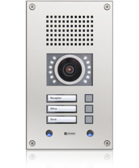 (C-WS303VCM) COMMEND VANDAL RESISTANT WALLMOUNT STATION WITH THREE CALL BUTTONS AND INTEGRATED CAMERA