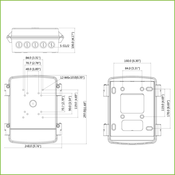 Caja alimentación y conexiones Water-proof IP66 para Domos motorizados (1)