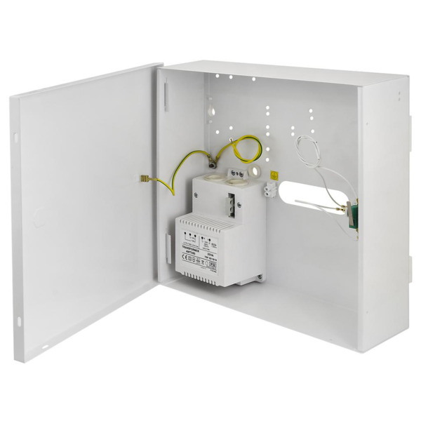 Caja alta capacidad para central Paradox. Transformador 40VA. Salida 16V/2.2A / 18V/2A.  320 x 300 x 90 mm