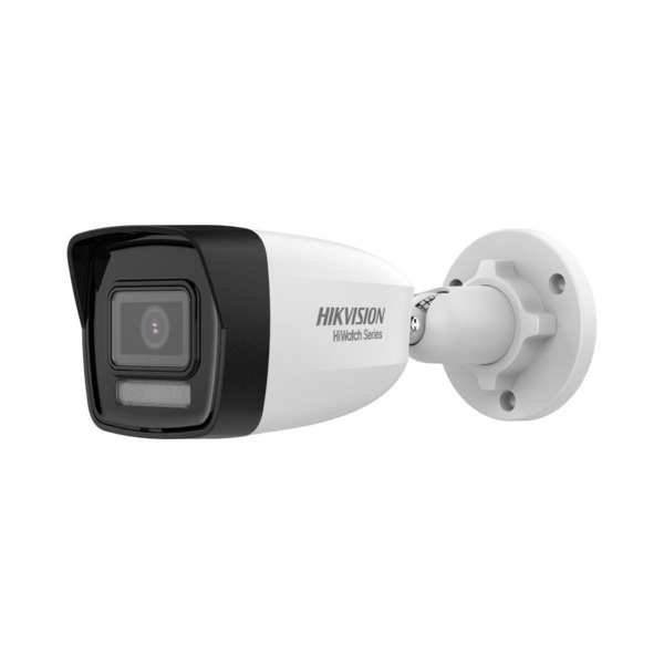 Cámara IP HiWatchT de HIKVISION®. 2MP@25/30ips, H.265+/H.265. ICR, 0,005 lux, Smart Dual Light 30m. Óptica fija de 4 mm. WDR dig