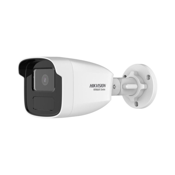 Cámara IP HiWatchT de HIKVISION®. 4MP@20ips, H.265+/H.265. ICR, 0,01 lux, Smart IR 50m. Óptica fija de 4 mm. WDR 120dB. Detecció