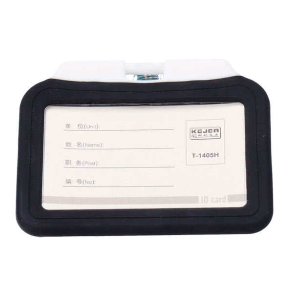 CARDCUBE CARD-HOLDER-CLIP-BLACK Porta-tarjetas - Cordón retráctil y disposición de clip - Disposición vertical - Láminas de plás (1)