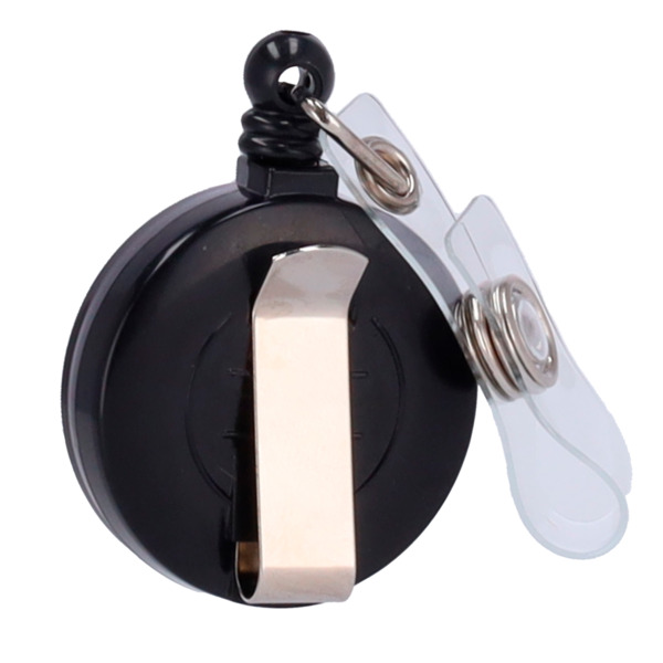CARDCUBE CARD-HOLDER-CLIP-BLACK Porta-tarjetas - Cordón retráctil y disposición de clip - Disposición vertical - Láminas de plás (7)