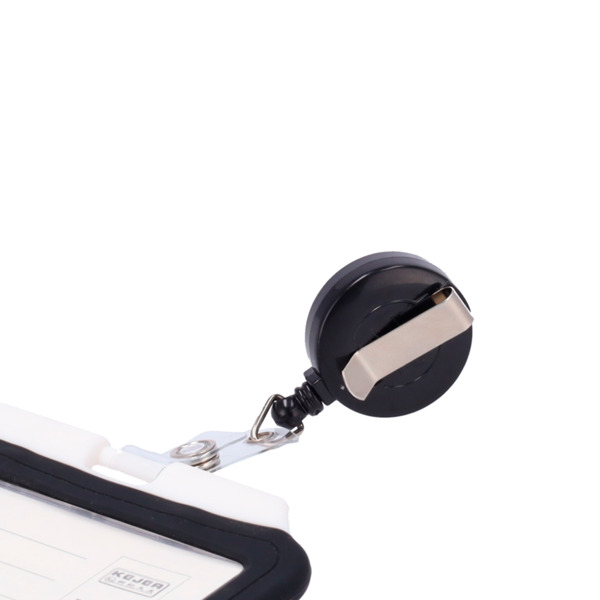 CARDCUBE CARD-HOLDER-CLIP-BLACK Porta-tarjetas - Cordón retráctil y disposición de clip - Disposición vertical - Láminas de plás (3)