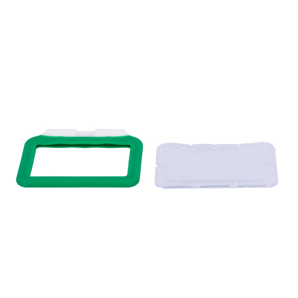 CARDCUBE CARD-HOLDER-H-GREEN Porta-tarjetas - Disposición horizontal - Láminas de plástico protectoras - Fabricado en silicona - (1)