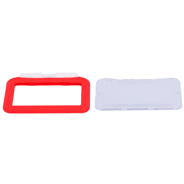 CARDCUBE CARD-HOLDER-H-RED Porta-tarjetas - Disposición horizontal - Láminas de plástico protectoras - Fabricado en silicona - C (1)