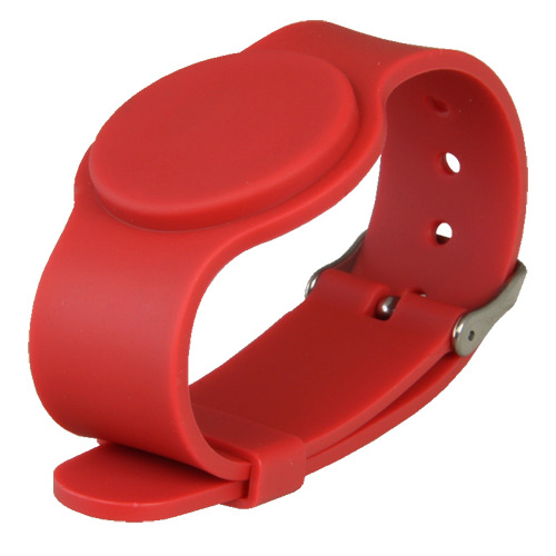 CARDCUBE MF-BAND-ADJ-R Pulsera de proximidad - ID por radiofrecuencia - MF pasivo | Color rojo - Alta frecuencia 13.56 MHz - Cor