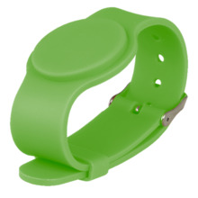 CARDCUBE RFID-BAND-ADJ-G Pulsera de proximidad - ID por radiofrecuencia - EM pasivo | Color verde - Baja frecuencia 125 kHz - Co