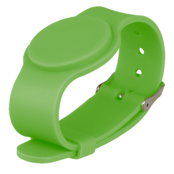 CARDCUBE RFID-BAND-ADJ-G Pulsera de proximidad - ID por radiofrecuencia - EM pasivo | Color verde - Baja frecuencia 125 kHz - Co