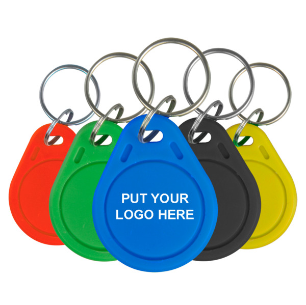 CARDCUBE RFID-TAG-C300 Llavero TAG de proximidad personalizable - EM 125 kHz pasivo | 300 unidades - Número ID y logo personaliz