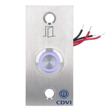 CDVI BPNONFE Pulsador de salida en acero inoxidable iluminado, incluye cables y placa de Acero Inox