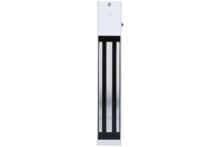 CDVI C3S11 Electroimán de superficie monitorizado, retención hasta 300 kg, 12/24 V DC, bajo consumo, con placa y LED integrado.