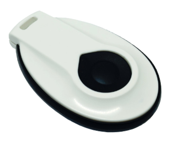 CDVI RX-CUBE-M433 Transmisor 1 canal, 433,96 MHz AM/ASK, código KeeLoq para sistema CUBE, alcance 250 m, batería CR2032 3 V, 58×