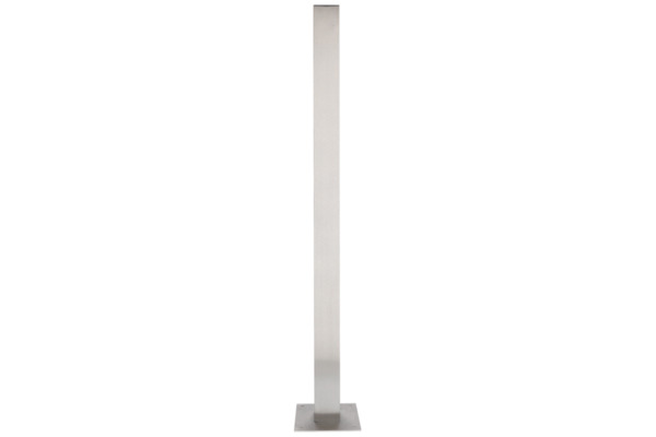 CDVI SSP-PED Poste peatonal en acero inoxidable. Altura 1,6 m, base 100×100 mm. Apto para lectores/interfonos. Peso aprox: 8 kg.