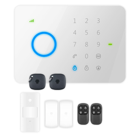 Comprar CHUANGO G5PLUS Kit de alarma doméstica - Panel táctil con módulo GSM - Envío de alertas por SMS y llamada - Detector PIR volumétrico - 2 Contactos magnéticos puerta/ventana - Incluye 2 mandos y 2 tarjetas RFID