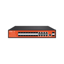 Switch gestionable L2 de agregación de fibra. 8 puertos Gigabit y 18 ranuras SFP Gigabit. Soporta gestión en la nube. Soporta IG