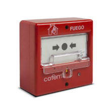 Cofem COFEM-18 PUCAY Pulsador manual de alarma rearmable microprocesado y autoidentificable con la central del sistema analógico
