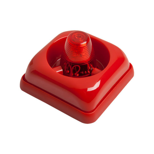 Cofem COFEM-47 SIR24F Sirena Cofem óptico-acústica. Potencia sonora de 85 dB. Flash intermitente. Fabricada en PVC color rojo